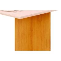 Mesa de Sala Jantar Hera c/Tampo Madeirado Vidro Reto 120x90cm Cedro/Off White - DJ Móveis - 9