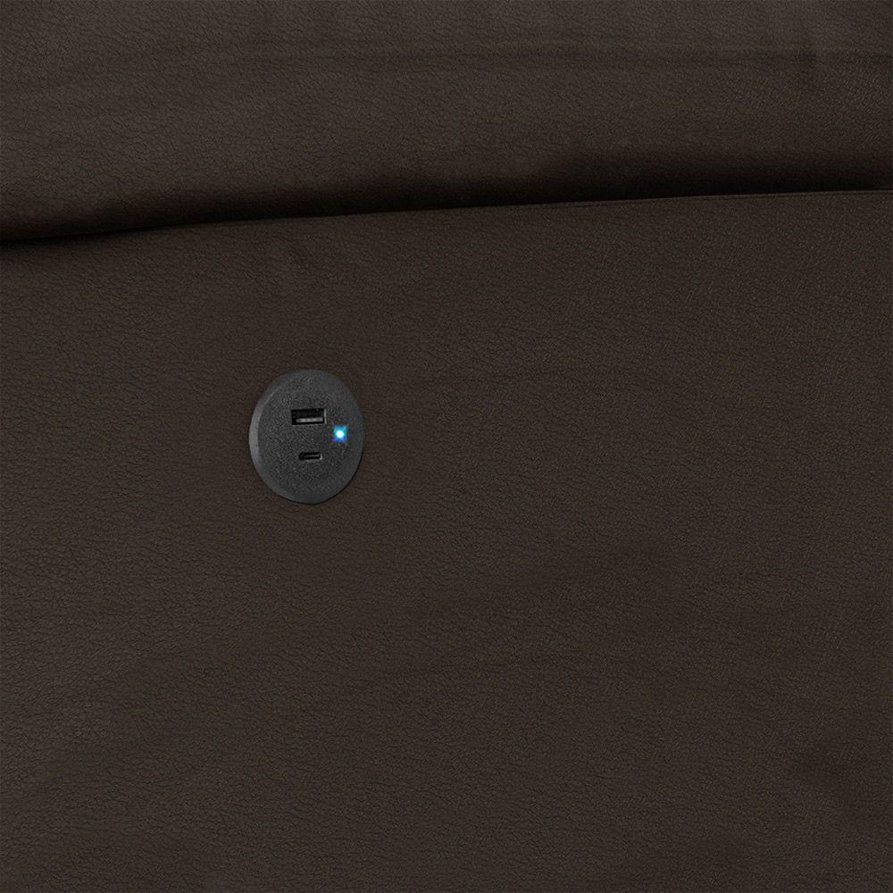 Poltrona Do Papai Reclinável Melim Glider Giratória Usb Sintético Pu F Fh1 - D'rossi Cor Marrom - 5