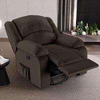 Poltrona Do Papai Reclinável Melim Glider Giratória Usb Sintético Pu F Fh1 - D'rossi Cor Marrom - 7