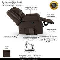 Poltrona Do Papai Reclinável Melim Glider Giratória Usb Sintético Pu F Fh1 - D'rossi Cor Marrom - 8