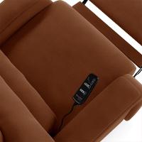 Poltrona Do Papai Reclinável Napoli Elétrica Botão Led Massagem Veludo Terracot Fh1 - D'rossi - 2