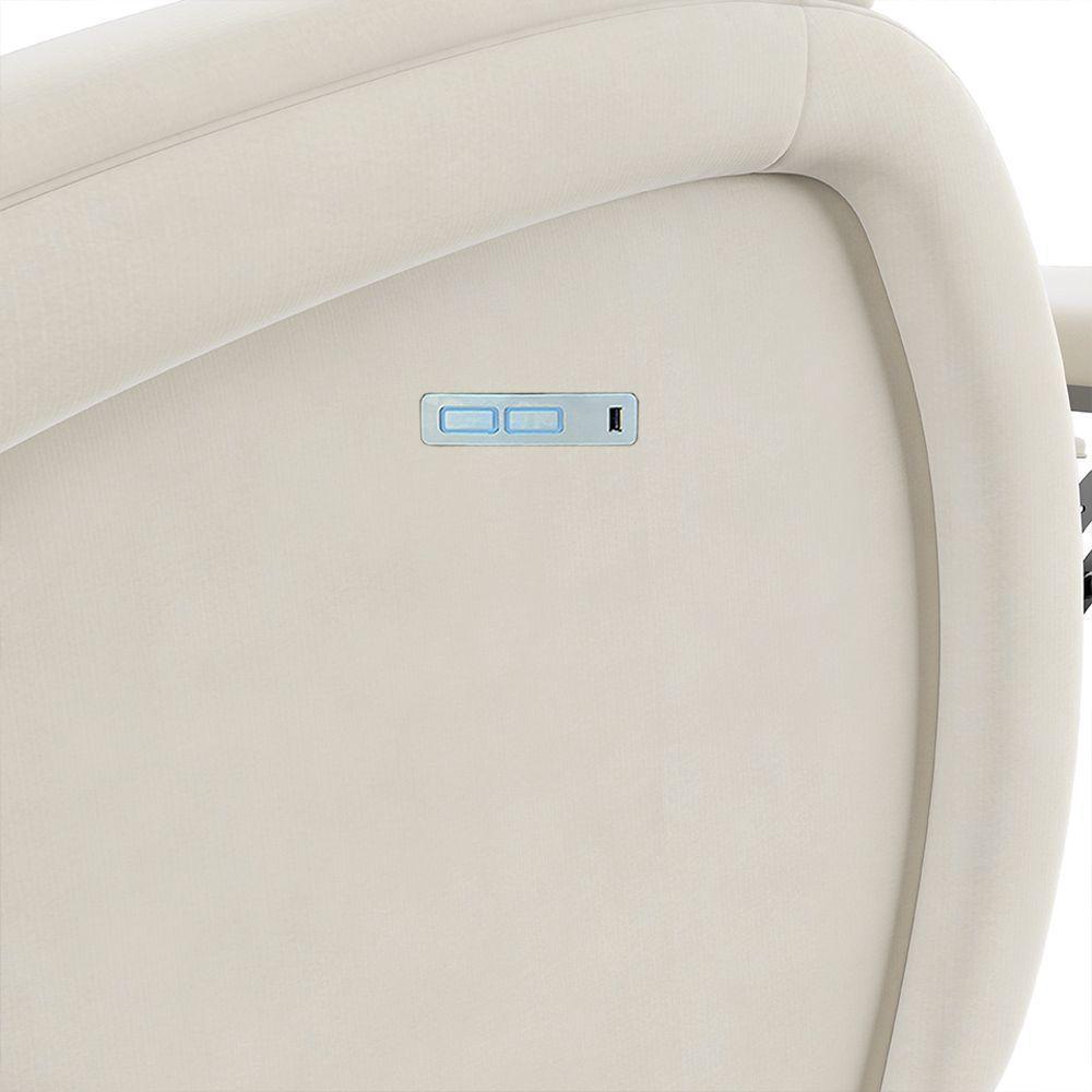 Poltrona Do Papai Reclinável Napoli Elétrica Botão Led Veludo Fh1 - D'rossi Cor Bege - 5