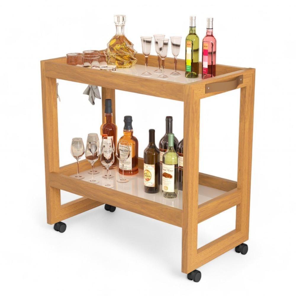 Adega Com Rodízios Orfeu Off White Sal Movelaria - 3