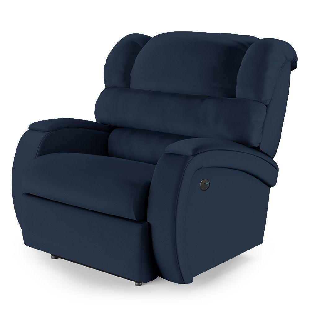 Poltrona Do Papai Reclinável Napoli Controle Power Elétrico Usb Pu Fh1 - D'rossi Cor Azul - 1