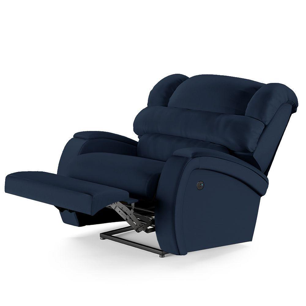 Poltrona Do Papai Reclinável Napoli Controle Power Elétrico Usb Pu Fh1 - D'rossi Cor Azul - 2