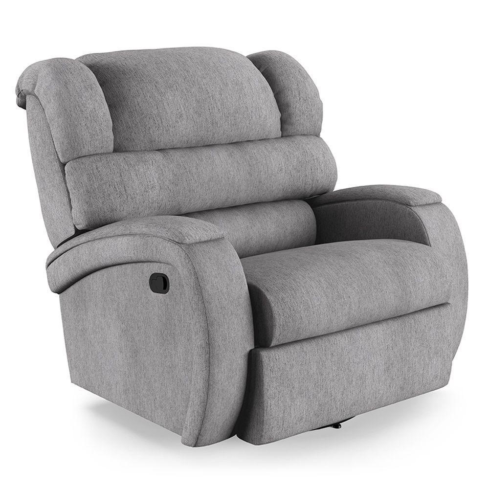 Poltrona Do Papai Reclinável Napoli Glider Giratória Linho Fh1 - D'rossi Cor Cinza - 1