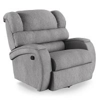 Poltrona Do Papai Reclinável Napoli Glider Giratória Linho Fh1 - D'rossi Cor Cinza - 1