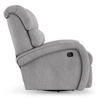 Poltrona Do Papai Reclinável Napoli Glider Giratória Linho Fh1 - D'rossi Cor Cinza - 2