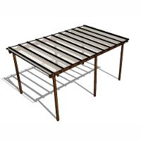 Kit Policarbonato Cristal 4mm 5,00m X 2,00m - Perfis Bronze - 1