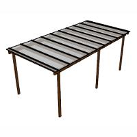 Kit Policarbonato Cristal 6mm 6,00m X 3,00m - Perfis Bronze - 1