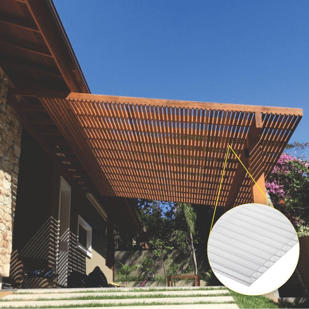 Kit Policarbonato Cristal 4mm 5,00m X 6,00m - Perfis Bronze - 3