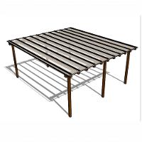 Kit Policarbonato Cristal 4mm 5,00m X 6,00m - Perfis Bronze - 1