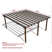 Kit Policarbonato Cristal 4mm 5,00m X 6,00m - Perfis Bronze - 5