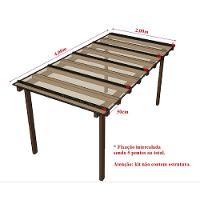 Kit Policarbonato Cristal 4mm 4,00m X 2,00m - Perfis Bronze - 5