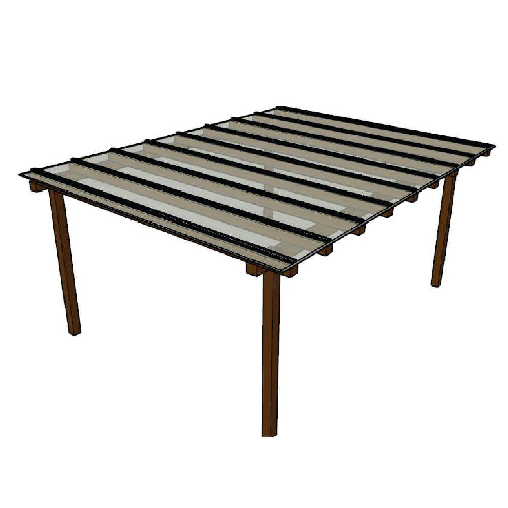 Kit Policarbonato Cristal 4mm 4,00m X 3,00m - Perfis Bronze - 1