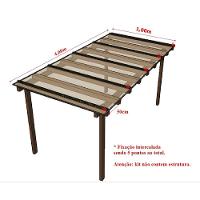 Kit Policarbonato Cristal 4mm 4,00m X 1,00m - Perfis Bronze - 5