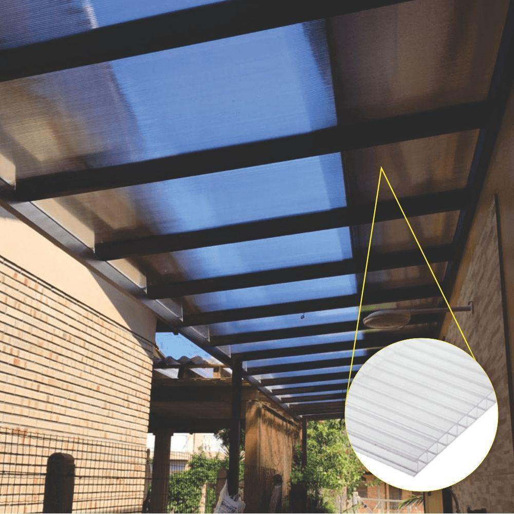 Kit Policarbonato Cristal 4mm 4,00m X 1,50m - Perfis Bronze - 2