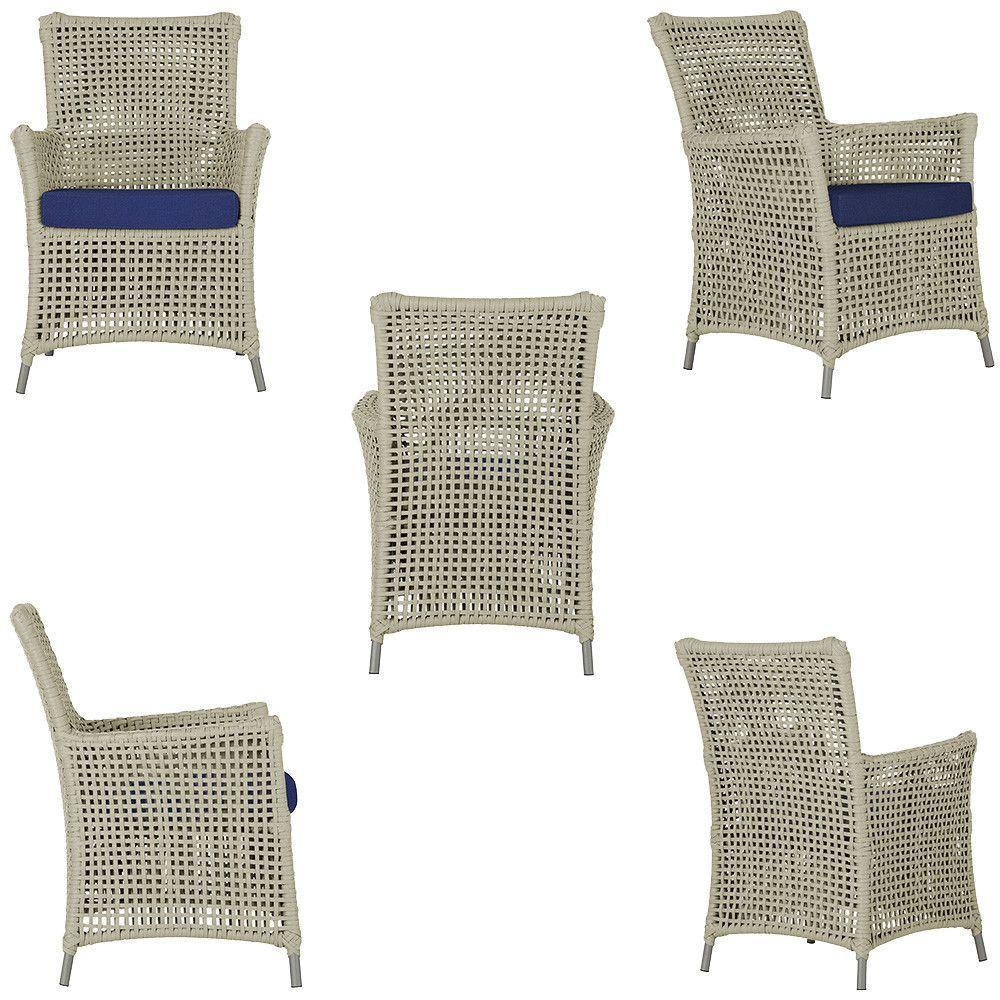 4 Poltronas E 1 Mesa Igapó Alumínio Fendi Corda Náutica E10 Rami - 2