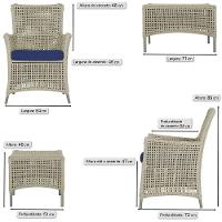 4 Poltronas E 1 Mesa Igapó Alumínio Fendi Corda Náutica E10 Rami - 5