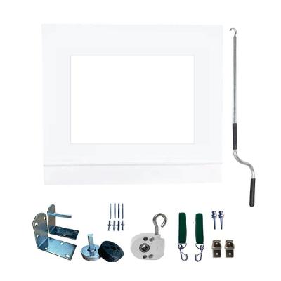 Toldo Cortina Branco com Visor - 3,90m X 2,90m - Kit Completo