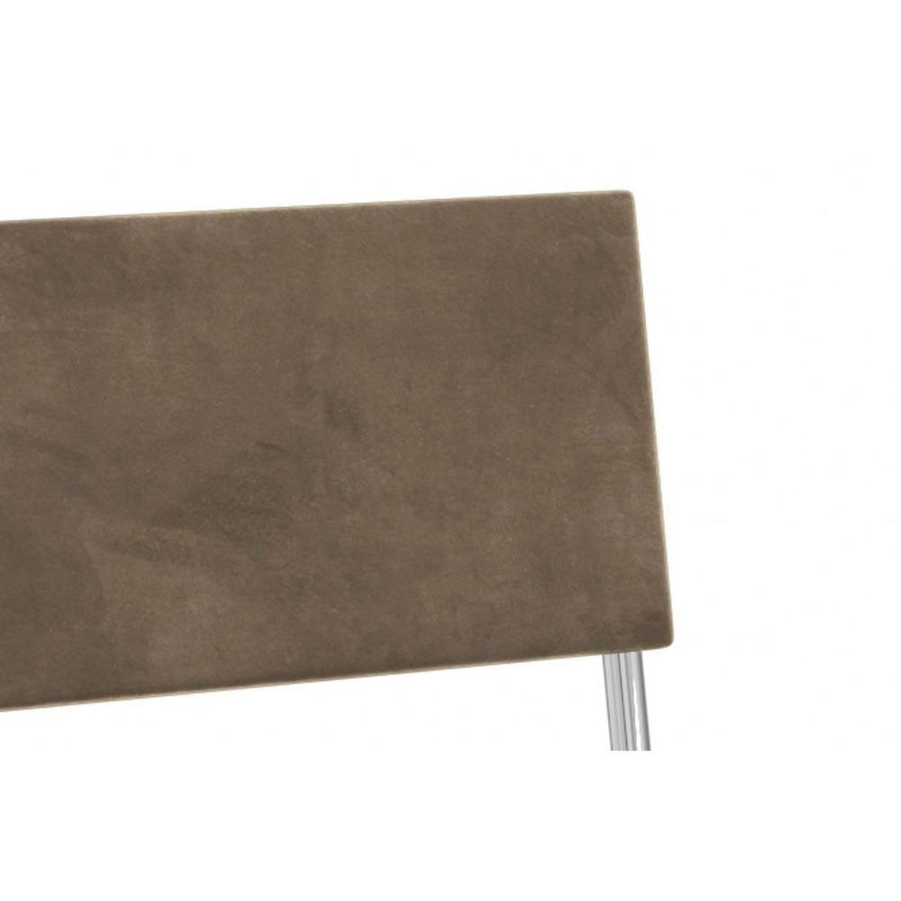 Cadeira Sala de Jantar Zaria Kit 2 Un Cromado/Bege A036 Suede Veludo - Kappesberg - 3