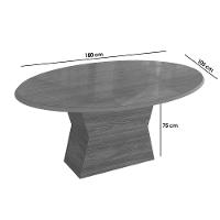 Mesa De Sala Jantar Tília C/tampo Madeirado C/ Vidro 105x180cm Nogueira/preto Fosco/vidro Preto - 2