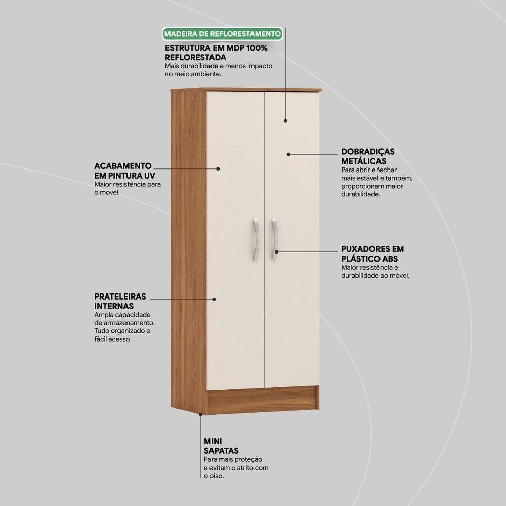 Armário Multiuso 2 Portas Viena Amendola Touch/off White - Demóbile - 10