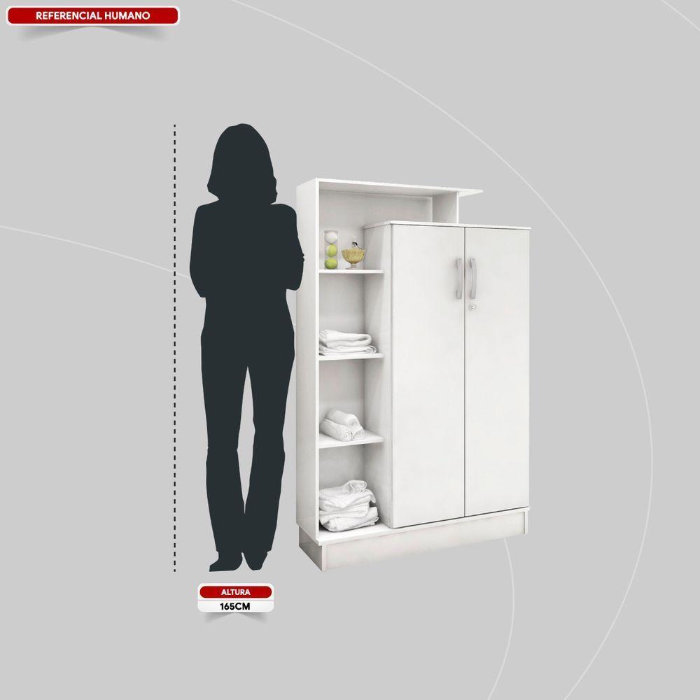 Armário Multiuso 2 Portas Elite Com Chave Branco - Demóbile - 3