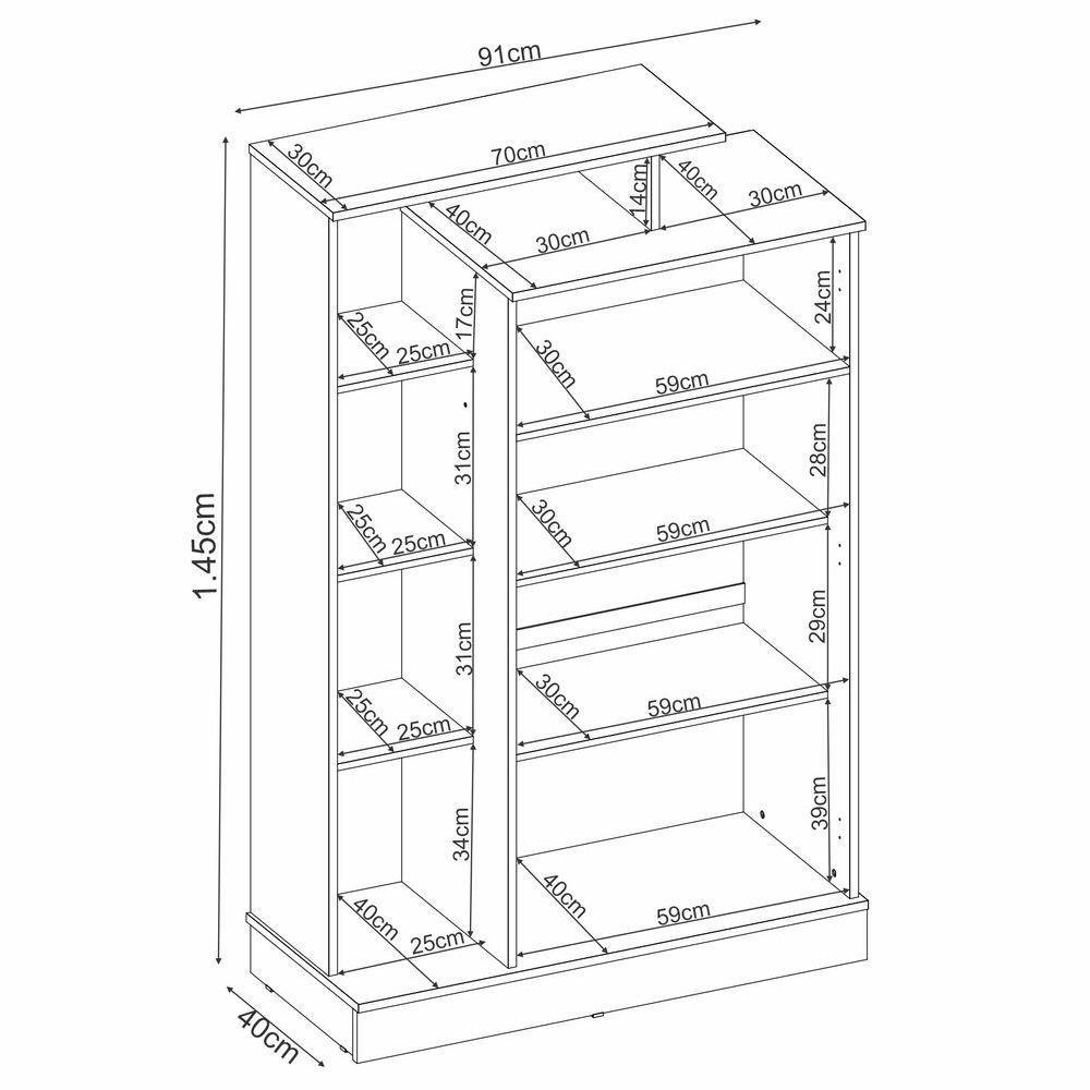 Armário Multiuso 2 Portas Elite Com Chave Branco - Demóbile - 6