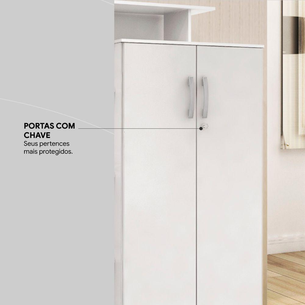 Armário Multiuso 2 Portas Elite Com Chave Branco - Demóbile - 7