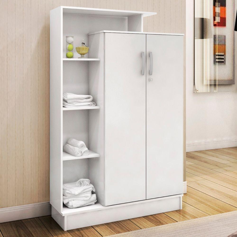 Armário Multiuso 2 Portas Elite Com Chave Branco - Demóbile - 9