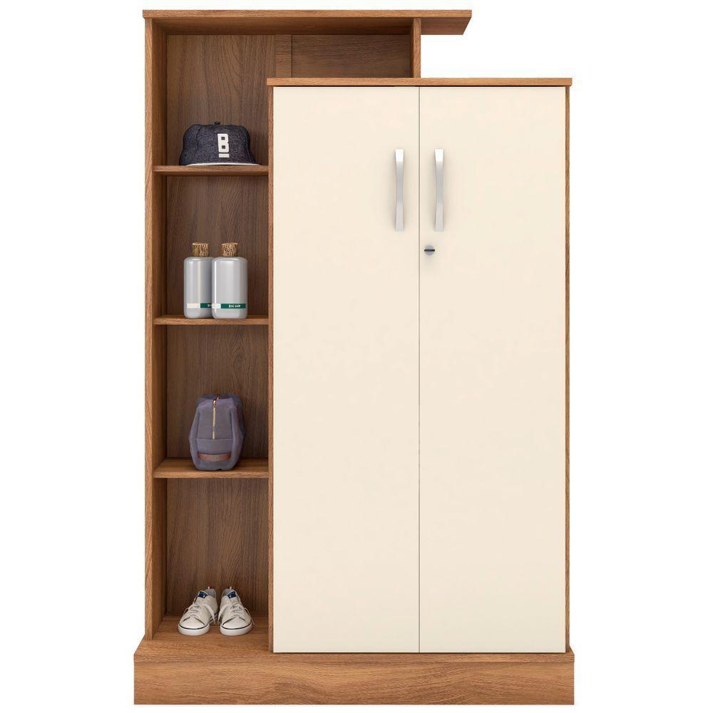 Armário Multiuso 2 Portas Com Chave Elite Cor Amendola Touch/off White - Demóbile - 1