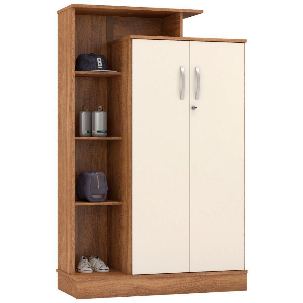 Armário Multiuso 2 Portas Com Chave Elite Cor Amendola Touch/off White - Demóbile - 8