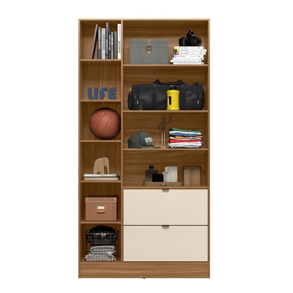 Armário Multiuso Com 2 Portas E 2 Gavetas Com Espelho Joy Amendola Touch/off White - Demóbile - 7