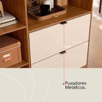Armário Multiuso Com 2 Portas E 2 Gavetas Com Espelho Joy Amendola Touch/off White - Demóbile