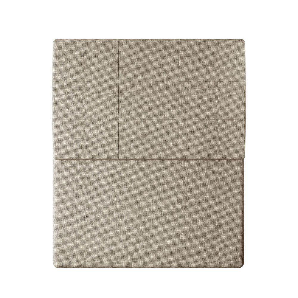 Cabeceira Estofada Solteiro 90 Cm Marte Linho - Skybox Cor Bege - 1