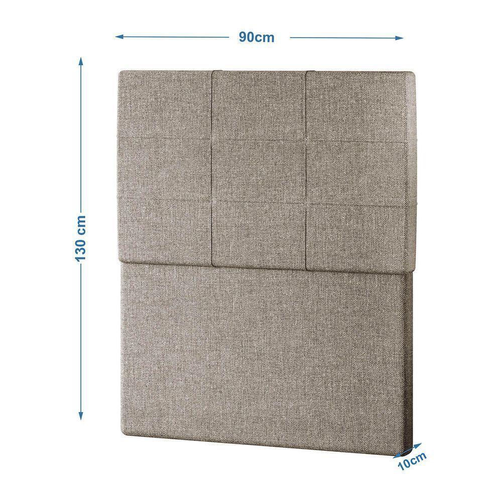Cabeceira Estofada Solteiro 90 Cm Marte Linho - Skybox Cor Marrom - 3