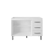 Balcão Para Pia De Cozinha 1,20m Bianca Com 2 Portas E 3 Gavetas Branco - Moblis - 2