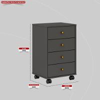 Mesa De Cabeceira 4 Gavetas Presense Amendola/grafito - Demóbile - 3