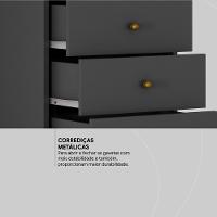 Mesa De Cabeceira 4 Gavetas Presense Amendola/grafito - Demóbile