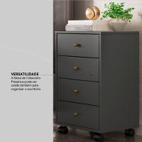 Mesa De Cabeceira 4 Gavetas Presense Amendola/grafito - Demóbile - 5
