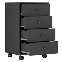 Mesa De Cabeceira 4 Gavetas Presense Amendola/grafito - Demóbile - 6