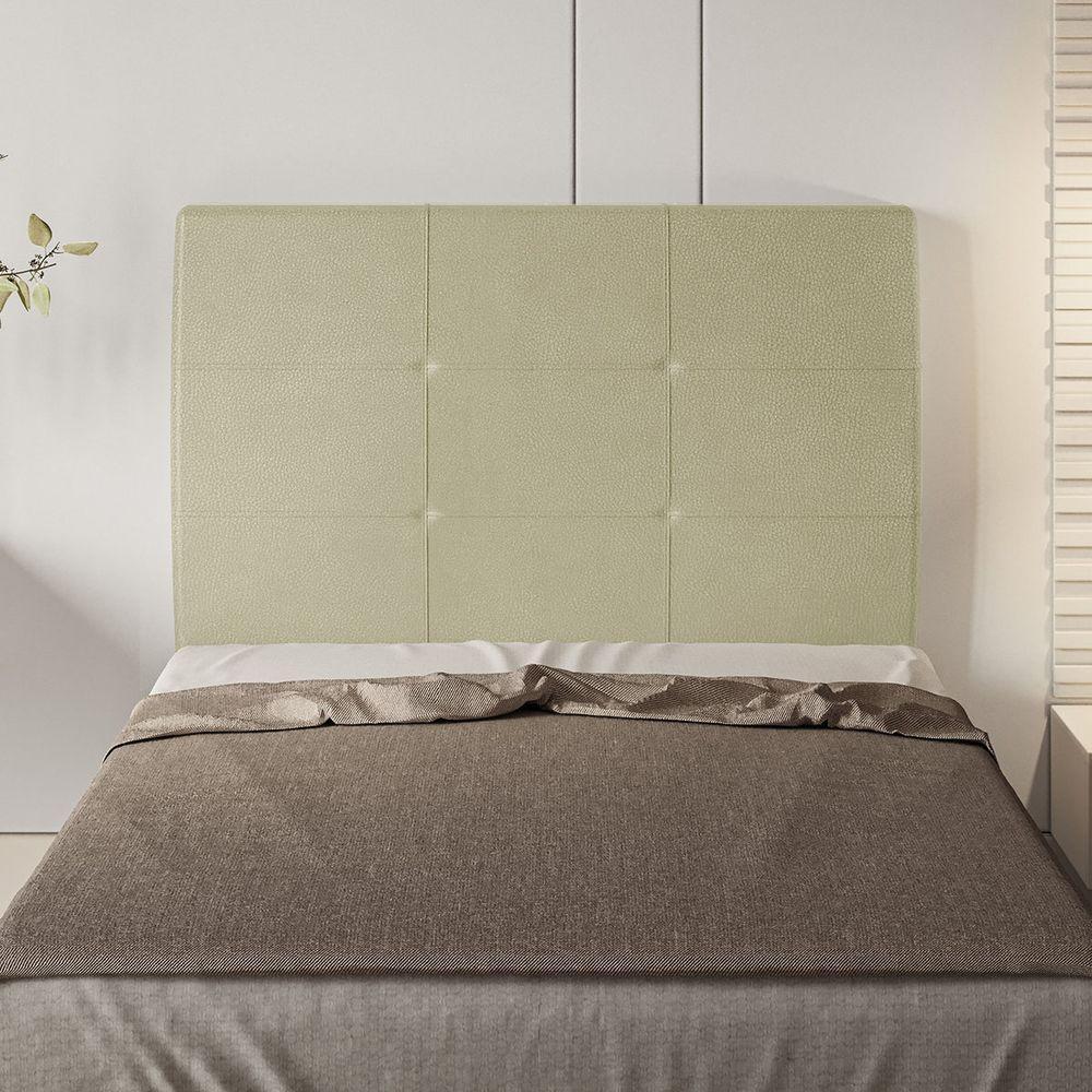 Cabeceira Estofada Solteiro 90 Cm Marte Corino - Skybox Cor Bege - 4