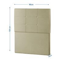Cabeceira Estofada Solteiro 90 Cm Marte Corino - Skybox Cor Bege - 2