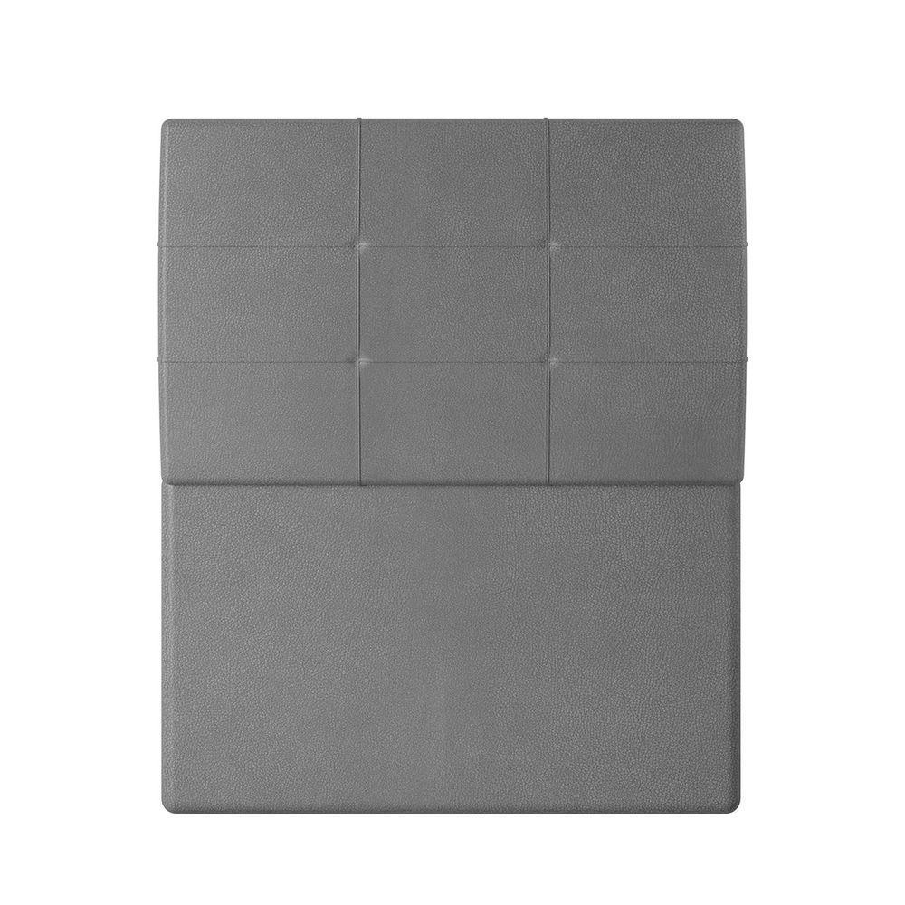 Cabeceira Estofada Solteiro 90 Cm Marte Corino - Skybox Cor Cinza - 2