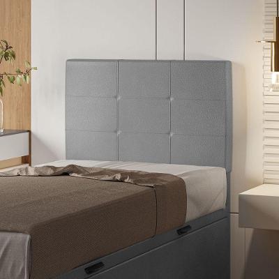 Cabeceira Estofada Solteiro 90 Cm Marte Corino - Skybox Cor Cinza