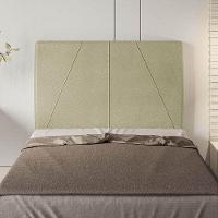 Cabeceira Estofada Solteiro 90 Cm Júpiter Corino - Skybox Cor Bege