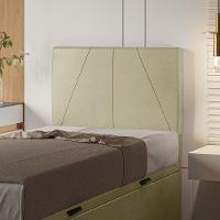 Cabeceira Estofada Solteiro 90 Cm Júpiter Corino - Skybox Cor Bege - 5