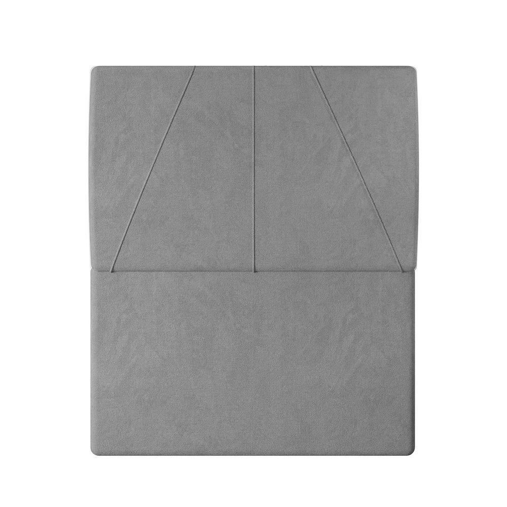 Cabeceira Estofada Solteiro 90 Cm Júpiter Veludo - Skybox Cor Cinza - 2