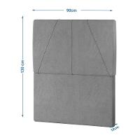 Cabeceira Estofada Solteiro 90 Cm Júpiter Veludo - Skybox Cor Cinza - 3